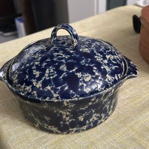 Vintage Blue Bennington small baking dish w/ lid